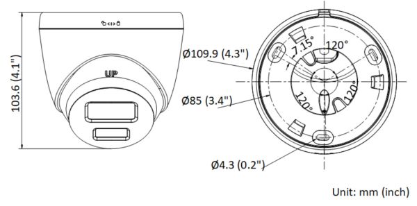 Уличная купольная IP-камера 2Мп HiWatch DS-I253L(C) (4 мм) с технологией ColorVu