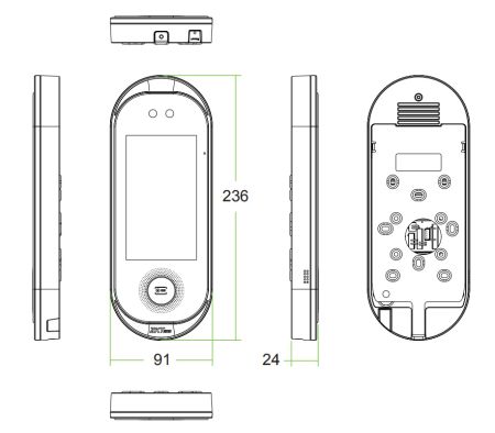 Биометрический терминал ZKTeco SpeedFace M1 с распознаванием лиц, ладоней и карт EM-Marine