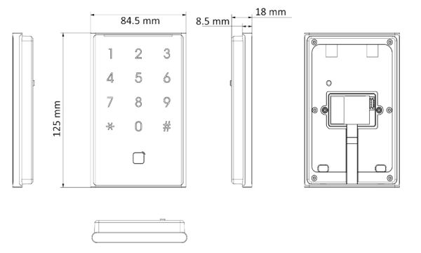 Считыватель HikVision DS-K1109DKB с поддержкой Bluetooth и клавиатурой