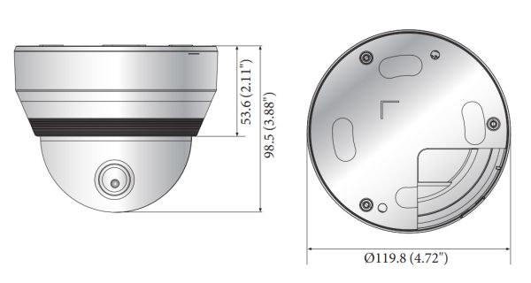 Аналоговая купольная 4Мп AHD видеокамера Wisenet HCD-7070RP