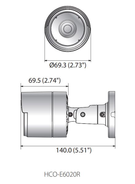 Уличная цилиндрическая AHD камера 2Мп Wisenet HCO-E6020R Уличная цилиндрическая AHD камера 2Мп Wisenet HCO-E6020R