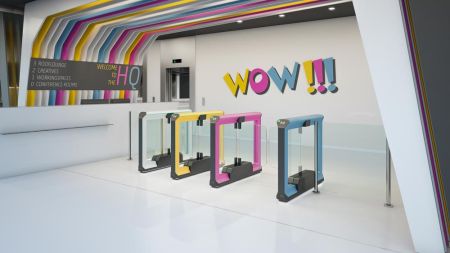 Распашной двухпроходной турникет Magnetic mWing с закаленными створками 600 мм