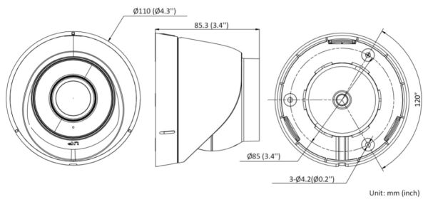 Уличная IP-камера 4Мп HiWatch DS-I403(C) (4 мм) с EXIR-подсветкой до 30м
