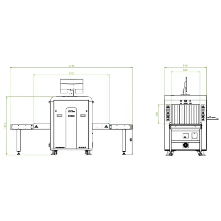 Рентгеновский интроскоп ZKTeco ZKX6040 двухэнергетический для ручной клади