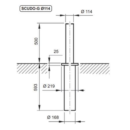 Подъемный механический боллард BFT SCUDO G 114/470- 4