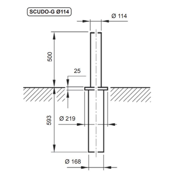 Подъемный механический боллард BFT SCUDO G 114/470- 4