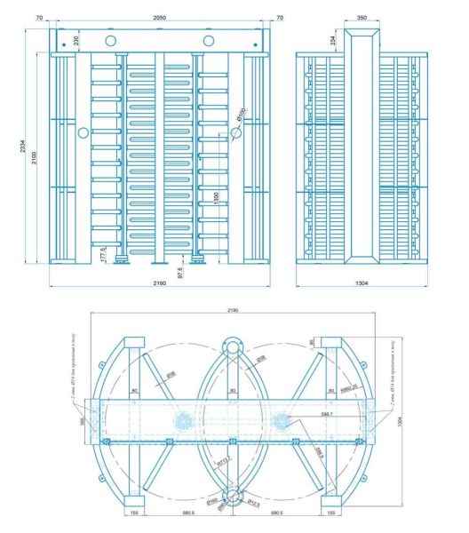 Полноростовой двухпроходной роторный турникет Блокпост Спектр СТ 2А автоматический