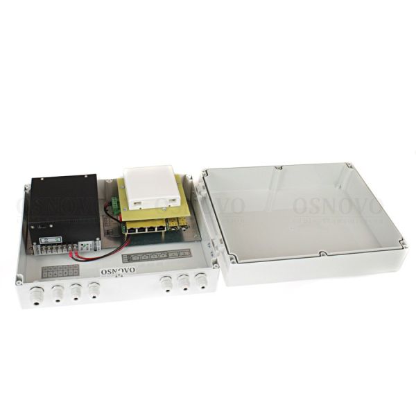 Уличный PoE коммутатор Gigabit Ethernet Osnovo SW-80402-W(port 60W) на 6 портов