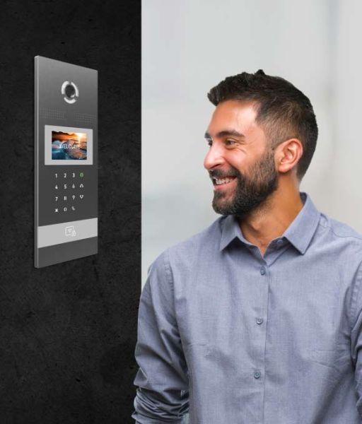 Многоабонентская вызывная панель Bas-IP AA-12FB Silver с распознаванием лиц