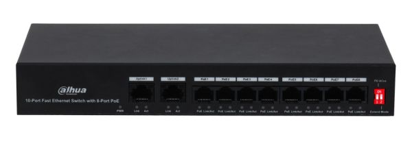 POE коммутатор Fast Ethernet 10-портовый Dahua DH-PFS3010-8ET-65