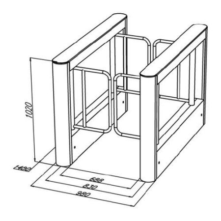 Боковой модуль турникета с распашными створками ОМА-86.887 (AV) из нержавеющей стали и стекла с картоприемником Боковой модуль турникета с распашными створками ОМА-86.887 (AV) из нержавеющей стали и стекла с картоприемником