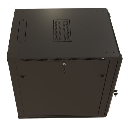 Шкаф настенный Hyperline TWB-1268-GP-RAL9004, 19", 12U