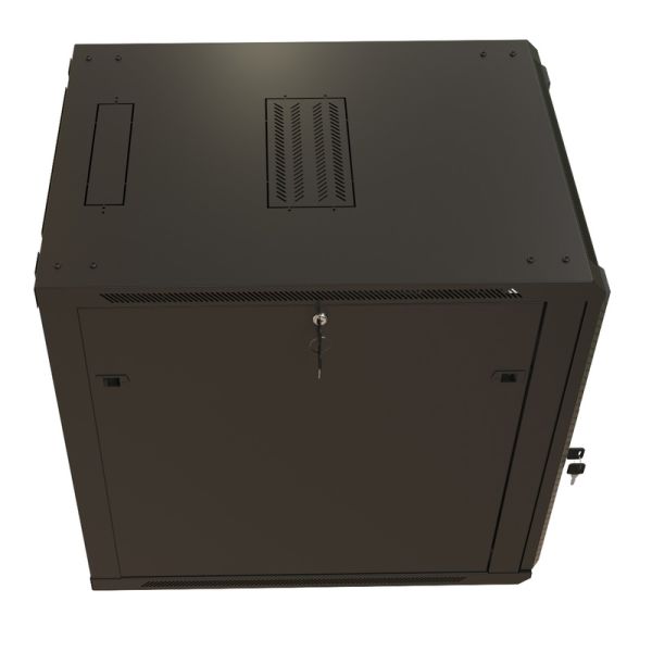 Шкаф настенный Hyperline TWB-1268-GP-RAL9004, 19", 12U