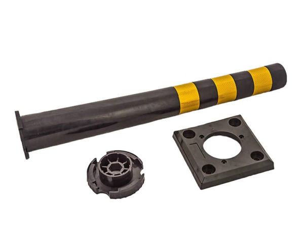 Столбик гибкий черный 750 мм с квадратным съемным основанием