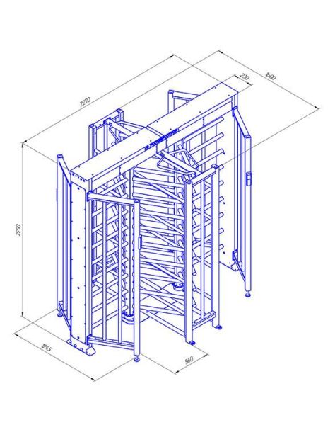 Турникет полноростовой двухпроходной Ростов-Дон ПР2/3М2-У уличный из окрашенной стали