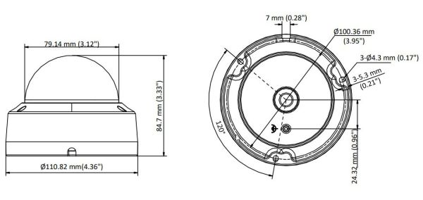 Антивандальная HD-TVI видеокамера 8 Мп HikVision DS-2CE57U7T-VPITF (3.6 мм) с EXIR-подсветкой до 30м