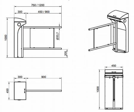 Турникет-калитка моторизованная Came SALOON 605 для маломобильных граждан