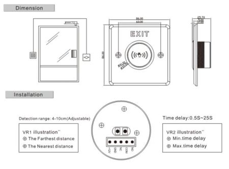 Бесконтактная кнопка выхода HikVision DS-K7P03