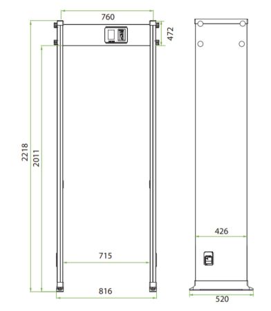 Металлодетектор арочный ZKTeco AMD600 (714 мм)