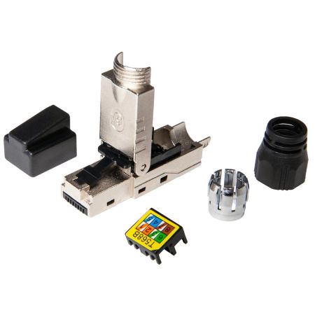 Коннектор RJ45/8P8C ЛЮ-КНР-45.Ф6A.Би, самозажимной, Кат.6a (Класс Ea), полный экран