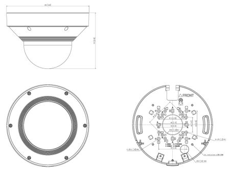 Мультисенсорная панорамная IP-видеокамера 4х 2Мп Wisenet PNM-9022V (2.8 мм)