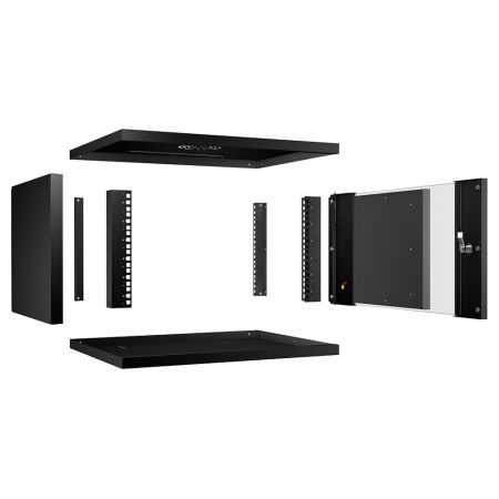 Шкаф телекоммуникационный 19" Cabeus WSC-05D-6U55/45-BK, настенный 6U