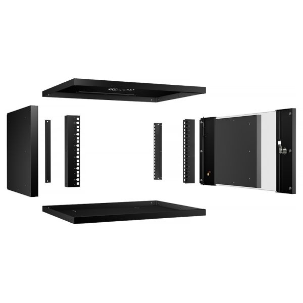 Шкаф телекоммуникационный 19" Cabeus WSC-05D-6U55/45-BK, настенный 6U