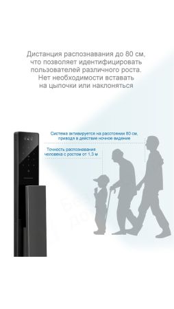 Электронный биометрический замок Moorgen T5+, 3-х ригельный, кристаллы Сваровски, видеоглазок, Face-ID, Wi-Fi