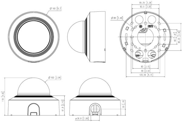 Купольная антивандальная IP-видеокамера 2Мп Wisenet XND-C6083RV (2.8-12 мм) с искусственным интеллектом Купольная антивандальная IP-видеокамера 2Мп Wisenet XND-C6083RV (2.8-12 мм) с искусственным интеллектом