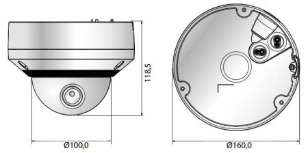Антивандальная сетевая IP-видеокамера 5Мп Wisenet XNV-8080R (3.9-9.4мм)
