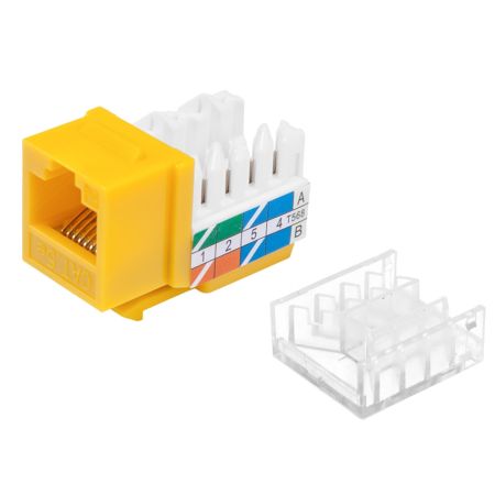 Модуль коммутационный ЛЮ-МКС-5e.9К81, тип Keystone 90°, UTP, кат.5e, желтый