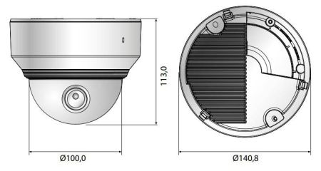 Купольная сетевая IP-видеокамера 2Мп Wisenet XND-6080RV (2.8-12мм) в алюминиевом корпусе