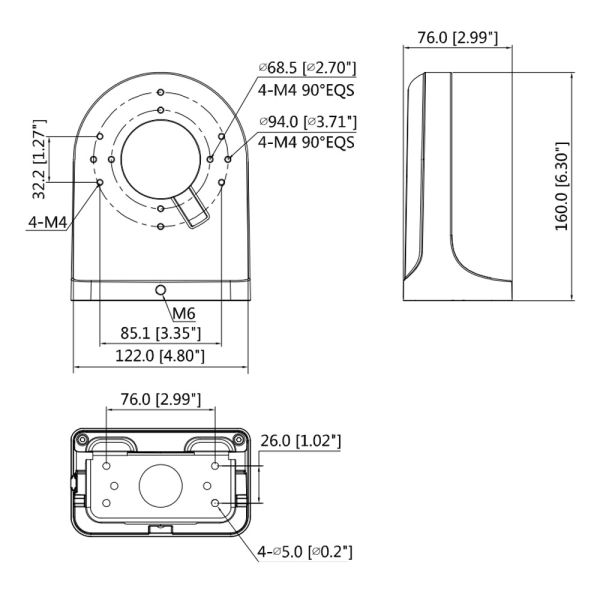 Кронштейн для видеокамер Dahua DH-PFB204W, настенный