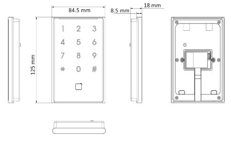 Считыватель HikVision DS-K1109EKB карт EM-Marine, с поддержкой Bluetooth и клавиатурой