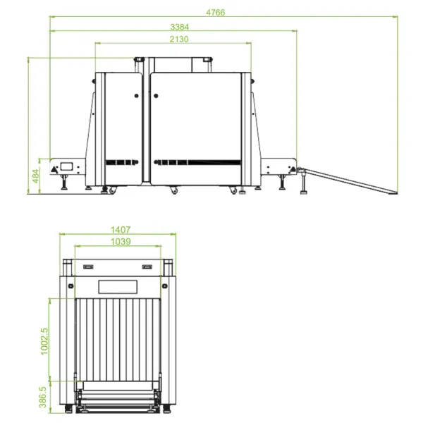Рентгеновский интроскоп ZKTeco ZKX100100D с двумя проекциями, для багажа
