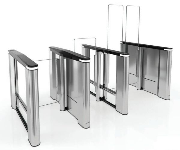 Распашной скоростной двухпроходной турникет Cominfo EasyGate Elite 650мм