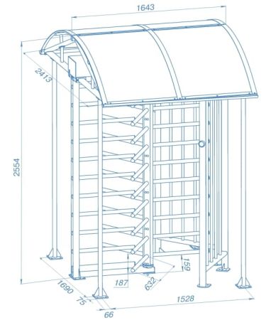 Турникет полноростовой PERCo-RTD-16.1S уличный с электромеханическим приводом