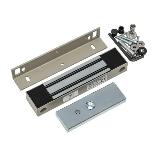 Электромагнитный замок AccordTec ML-180K с уголком, серый