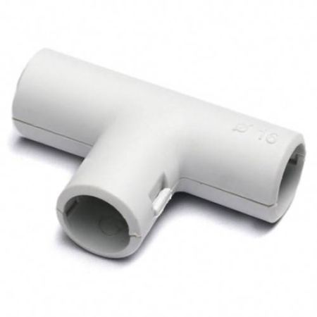 Тройник открывающийся D=20 (разъемное T-соединение), ПВХ