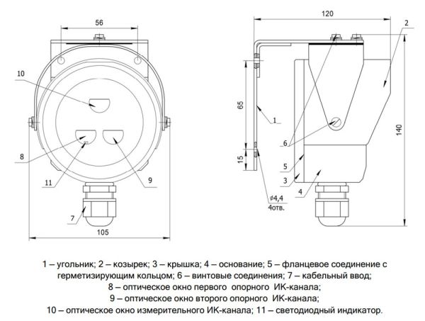 Пожарный извещатель ТЮЛЬПАН 2-14 пламени, ИК односпектральный