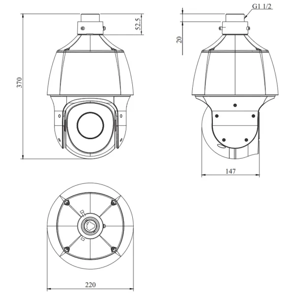 PTZ-видеокамера 2Мп RVi-2NCZ24633 (4.5-148.5) скоростная поворотная с обогревателем