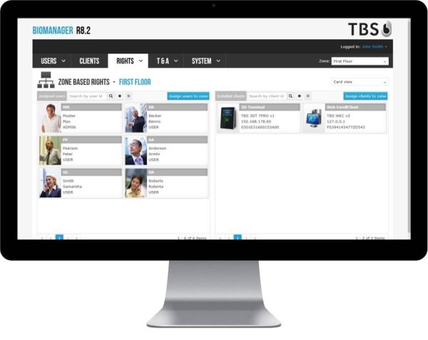 Программное обеспечение TBS BioAdmin на 5 зон доступа