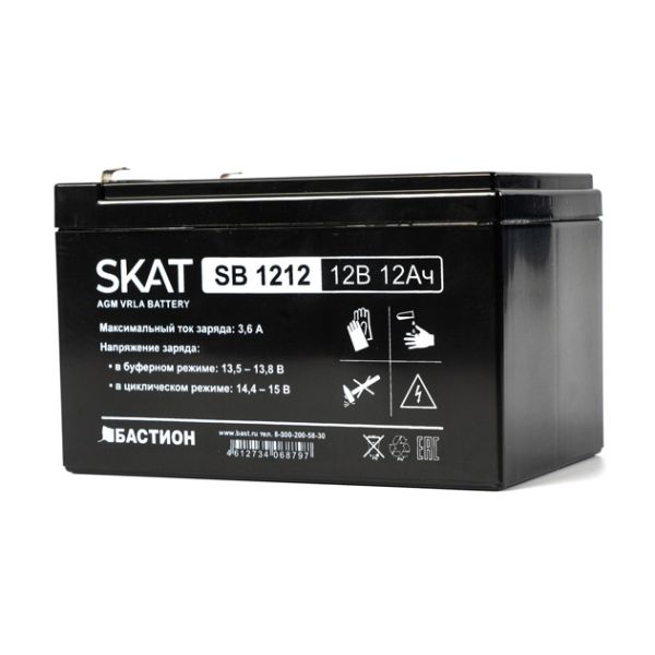 Аккумулятор герметичный свинцово-кислотный SKAT SB 1212