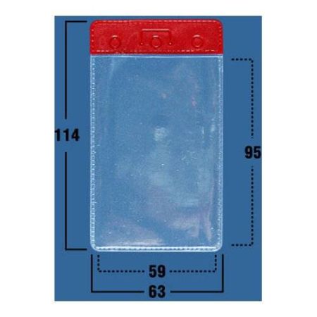 Карман мягкий прозрачный, вертикальный с цветной отделкой IDC06