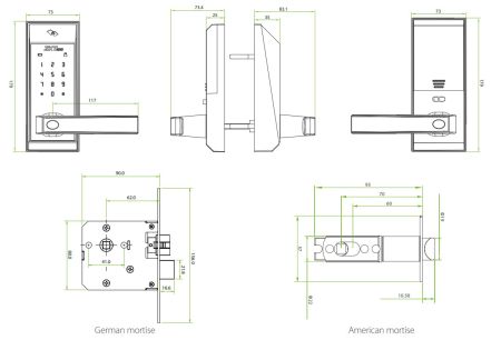 Электронный замок ZKTeco AL10B с RFID считывателем Mifare и Bluetooth