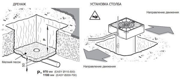 Электромеханический боллард BFT EASY 115/500 без подсветки
