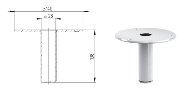 Стойка ограждения Oxgard съемная (ВЗР 1996Р01)