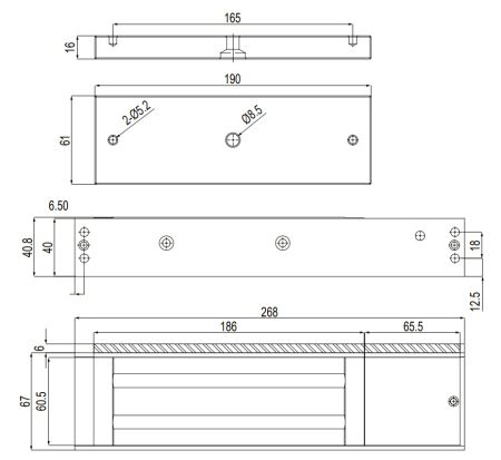Электромагнитный замок dormakaba EM Premium EM 5300-GL AH