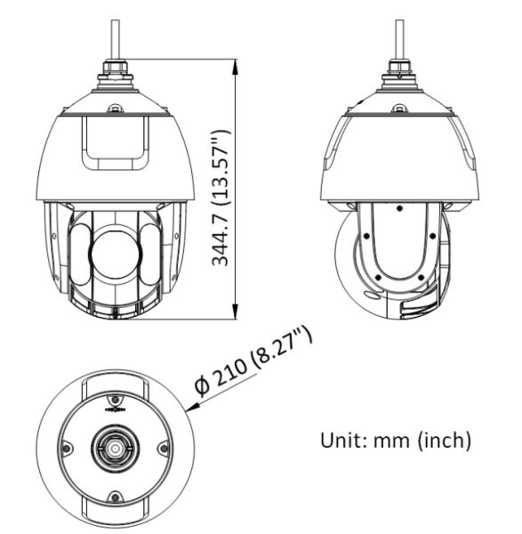 Уличная скоростная поворотная PTZ IP-видеокамера 4Мп HikVision DS-2DE5425IW-AE(T5)(B) с DarkFighter