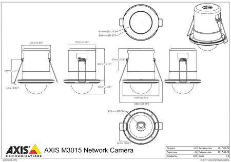 Сетевая купольная IP-камера Axis M3015